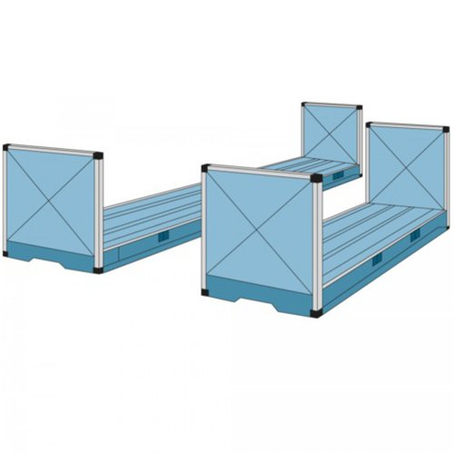 Flat Rack Container Blue ESC Container